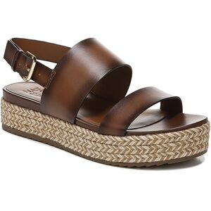 Naturalizer Jasmin Brown Leather Espadrille Platform Sandals Size 9